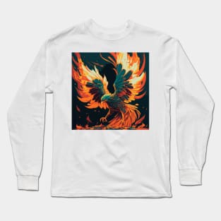 Phoenix on Fire Pop Art Long Sleeve T-Shirt